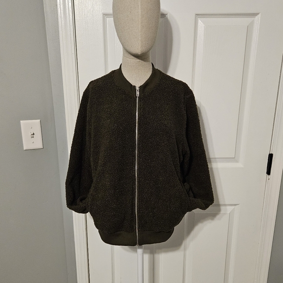 NWT Mirol Cozy Olive Teddy Jacket - Picture 2 of 6